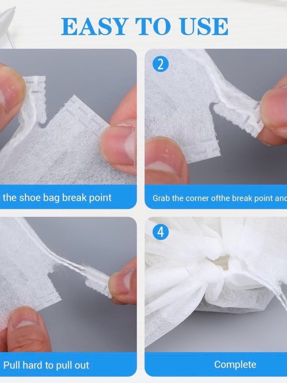 Dust Bags for Handbags, Wallets, Shows with Drawstring Closure White Quantity 15 - Picture 3 of 5